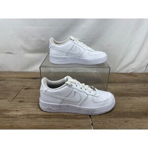 Nike Air Force 1 Low Triple White Leather Sneakers FV5951-111 Womens 7 / 5.5Y